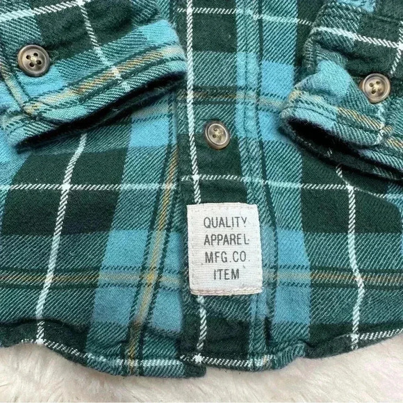 Carter’s Button Up Shirt Collared Plaid  Green & Black Size 4T - Picture 5 of 16